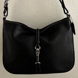vintage Y2K coach black hamptons clip hobo shoulder bag